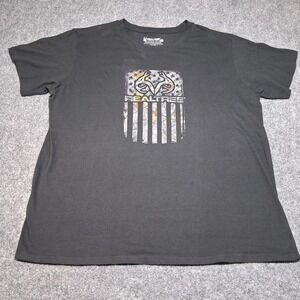 Realtree T-Shirt Mens‎ Size 2XL Black Hunting Stars Stripes